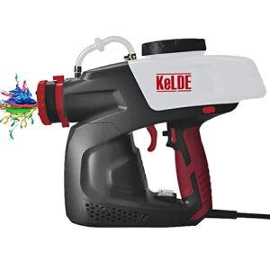 HVLP Paint Sprayer, KeLDE 600W Electric Paint Spray Gun with 3 Spray Patterns, 800ml Container for House Painting , Furniture, Wood, Wall, Ceiling, Home Interior and Exterior,Easy to Fill