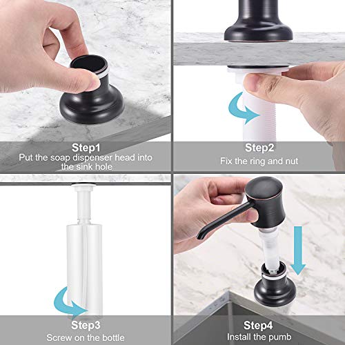 Dish Soap Dispenser for Kitchen Sink Lotion Dispenser 17 OZ Bottle Built in Design Refill from The Top (Oil Rubbed Bronze) | The Storepaperoomates Retail Market - Fast Affordable Shopping