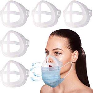 3D Mask Bracket Internal Support Frame,Silicone Reusable Face Shield,Breathe Cup for mask,mask Inserts,Plastic mask Insert(5 Pack)