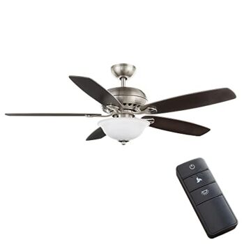Southwind II 52 in. LED Indoor Brushed Nickel Ceiling Fan with Light Kit and Remote Control | The Storepaperoomates Retail Market - Fast Affordable Shopping