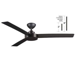 Minka-Aire F524-CL Roto 52 Inch 3 Blade Ceiling Fan in Coal Finish with 3 Inch Down Rod