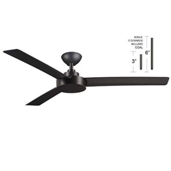 Minka-Aire F524-CL Roto 52 Inch 3 Blade Ceiling Fan in Coal Finish with 3 Inch Down Rod | The Storepaperoomates Retail Market - Fast Affordable Shopping