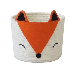 T&T Homewares Small Cute Orange Fox Basket for Baby Diaper Organizer, Baby Laundry Baskets, Nursery Storage, Kids Room Organizer, Woodland Nursery Decor, Dog Cat Toy Basket