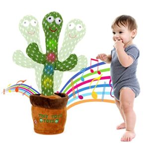 125 Songs Dancing, Singing, Talking Cactus | 5-Level Volume Control | 35 Nursery Rhymes for Toddlers and Up | Interacts, Mimics and Wiggles with Dazzling LED Lights