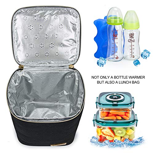 BABEYER Breast Milk Cooler Bag with Ice Pack Fits 4 Baby Bottles Up to 9 Ounce, Baby Bottle Cooler Bag Suitable for Nursing Mom Daycare, Black | The Storepaperoomates Retail Market - Fast Affordable Shopping
