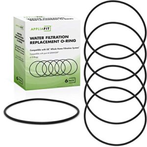 AppliaFit 6-Pack O-Ring Gasket Seals Compatible with GE HHRING – Fits Whole Home Filtration Models GXWH30C, GXWH35F, GXWH38F, GXWH38S, GXWH40L, WS03X10039, FXHSC