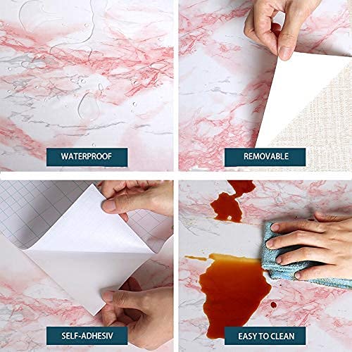 Glossy White Marble Contact Paper for Countertop Granite Wallpaper 15.8″ × 118″ Marble Peel and Stick Wallpaper Self-Adhesive Removable Wallpaper of Kitchen Waterproof Easy to Clean Vinyl Film Roll | The Storepaperoomates Retail Market - Fast Affordable Shopping