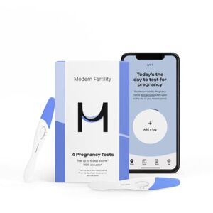 Modern Fertility Pregnancy Test | High-Sensitivity at-Home Test is 99% Accurate and Can Be Used 6 Days Before Your Missed Period, Includes Access to Our Free iOS App and Community | Includes 4 Tests