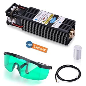 Upgraded Engraver Module, Mcwdoit 445nm 5500mW Optical Power/ 20W Electric Power for CNC Machine CNC Router 3018Pro/ 3018Pro/ 3018 Max