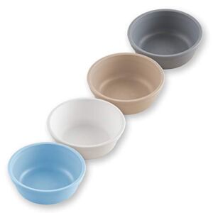 RE-PLAY Made in USA 4pk -12 oz. Bowls in Ice Blue, Sand, White & Grey | Made from Eco Friendly Heavyweight Recycled Milk Jugs – Virtually Indestructible | BPA Free | Glacier+
