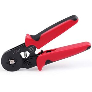 Flytuo Ferrule Crimping Tool, AWG23-7 Self-adjustable Ratchet Wire Ferrule Crimper , HSC8 6-4A Premium Crimping Tool for Wire Terminals Cables End-sleeves