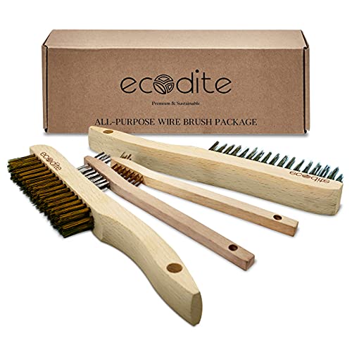 [Wire Brush Set for Cleaning 4-Pack Multi Purpose Beechwood Handle Medium & Small, Brass & Stainless Steel Wire Scratch Brush for Rust, Paint, Welding, Heavy & Light Household Cleaning | The Storepaperoomates Retail Market - Fast Affordable Shopping