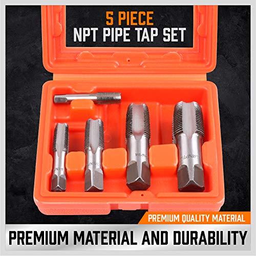 HORUSDY 5-Piece NPT Pipe Tap Set, Sizes Includes 1/8″, 1/4″, 3/8″, 1/2″ and 3/4″ | The Storepaperoomates Retail Market - Fast Affordable Shopping