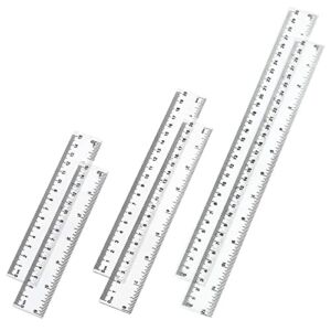 6 Pcs Clear Ruler Plastic Ruler Small Ruler 6 Inch Ruler 8 Inch Rulers 12 Inch Ruler with Centimeters and Inches Straight Edge Rulers for Kids Rulers for School Supplies for College Students, Office