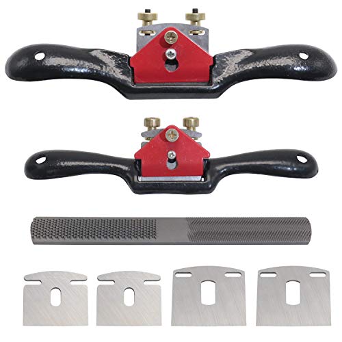 KOOTANS 2pcs 9″ 10″ Adjustable Spokeshave, with Replacement Blades and 4-Way Rasp File, Manual Planer with Flat Base, Perfect for Planing Trimming, Wood Working Deburring Tools | The Storepaperoomates Retail Market - Fast Affordable Shopping