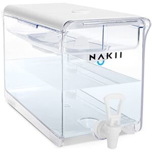 Nakii Water Filter Dispenser with 2 Filters – 18-Cup Water Dispenser with 300 Gallons Capacity Long-Lasting NSF-Certified Filters for Cleaner and Healthier Drinking Water – Faster Filtration, BPA-Free