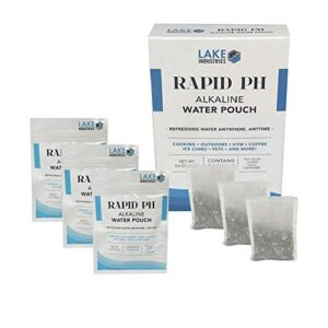Lake Industries Rapid pH Alkaline Water Filter Pouches – Portable Water Filter System Purifier Infuser for Your Water Bottle, Pitcher, Jug Container- High pH Ionized Water 3 Pack(Net 900 Cups/48 gal)