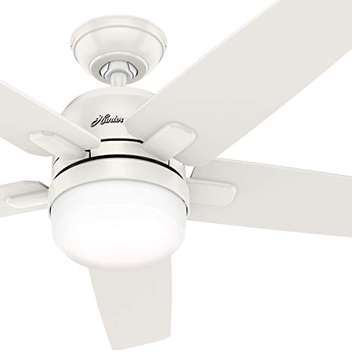 Hunter Fan 52 inch Contemporary Fresh White Indoor Ceiling Fan with Light Kit and Remote Control (Renewed) | The Storepaperoomates Retail Market - Fast Affordable Shopping