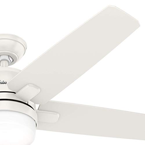 Hunter Fan 52 inch Contemporary Fresh White Indoor Ceiling Fan with Light Kit and Remote Control (Renewed) | The Storepaperoomates Retail Market - Fast Affordable Shopping