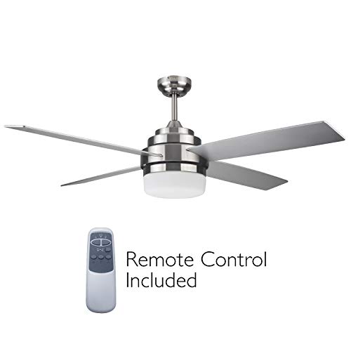 Design House 157354-BN Cali 52-inch Contemporary Indoor Ceiling Fan with LED Light Kit, Remote Control, Brushed Nickel | The Storepaperoomates Retail Market - Fast Affordable Shopping