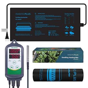 Inkbird ITC-308 Temperature Controller Dual outlets and INK-HM20W 10” x 20.75” Seeding Heat Mat Bundle
