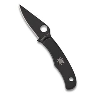 Spyderco Bug Black Non-Locking Knife with 1.27″ 3CR Steel Blade and Durable Steel Handle – PlainEdge – C133BKP