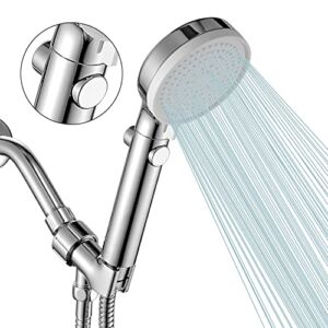 DOILIESE High Pressure Shower Head Hand-held with ON/Off Switch – Shower Head with Handheld, 3-Modes Handheld Shower Head with Hose,Chrome Finish
