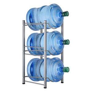 MOOACE 3-Tier Water Jug Rack, 5 Gallon Detachable Water Bottle Holder for Kitchen, Office, Home, Silver