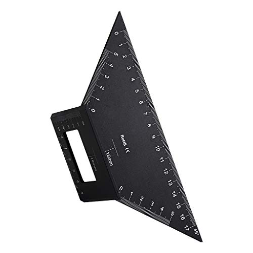 OwnMy Set of 2 Saddle Layout Square Gauge for Woodworking, 45/45 Degree – 90/45 Degree Square Layout Miter Angle Measuring T Ruler, Aluminum Alloy 3D Miter Scriber Template Tool for Carpenter (Black) | The Storepaperoomates Retail Market - Fast Affordable Shopping