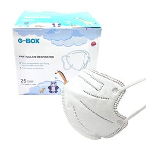 G-BOX Children’s 5-Layer Disposable Particulate Respirators (25-pcs, Individually Wrapped) (Plain White)