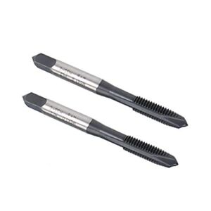 uxcell M6 x 1.0 Spiral Point Threading Tap, H2 Tolerance High Speed Steel TICN Coated, Round Shank with Square End, 2pcs
