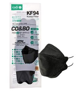 [Pack of 10] CO&BO Well-Being Hygiene KF94 Face Masks WK-950 Black [Individually Packaged] – Made In Korea