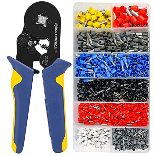 Haisstronica Ferrule Crimping Tool Kit,Self-Adjusting Square Wire Crimper Plier for AWG23-7 with 1200PCS Red Copper Wire End Terminals,Sleeves Ferrule Ratchet Wire Crimping Tool-Ferrule Crimper Kit | The Storepaperoomates Retail Market - Fast Affordable Shopping