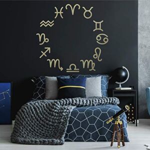 RoomMates RMK4558GM Gold Metallic Zodiac Giant Peel and Stick Wall Decals