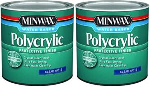 Minwax 222224444 Polycrylic Protective Finish Water Based, 1/2 Pint, Matte 2 Pack