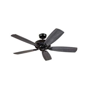 Kathy Ireland Home Premium Select Eco Ceiling Fan with Wall Control | Semi Flush Mount Fixture with 6-Speed Motor | Blades Sold Separately, Barbeque Black