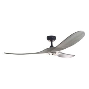 (New Model) Neatfi 60 Inches Reversible Ceiling Fan, DC Motor, 3 Solid Wood Blades, 6 Speed Setting Remote Control, 6 Inches and 10 Inches Downrod Length Included (Gray)