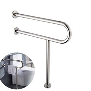 FlySkip Toilet Grab Bar,24Inch Stainless Steel Handicap Grab Bar Rail, Wall Mounted Bathroom Shower Safety Support Bar, Non Slip Hand Grips for Disabled Elderly Handicapped Pregnant Woman