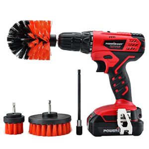 PowerSmart Drill Driver, 20V Cordless Drill Driver w/Brushes, 300 in-lb Torque Impact Drill Driver, 3/8” Chuck, Power Drill Driver Built-in LED, 1.5Ah Lithium-Ion Battery & Charger Included, PS76430A