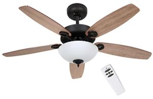 SOLTRONICS Ceiling Fan 52 inch with Light and Remote LED Ceiling Fan with Dimmable Bulb Reversible Kona Marple/ Tumbleweed Blade Indoor Use