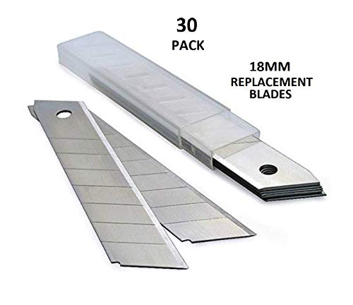 FEENIX 22050 30-Pack 18MM Utility Knife Replacement Blades, Snap off Replacement Knife Blades for Retractable Box Cutters and Knives, Hobby, Craft Knife – Bulk pack of 30 Blades | The Storepaperoomates Retail Market - Fast Affordable Shopping