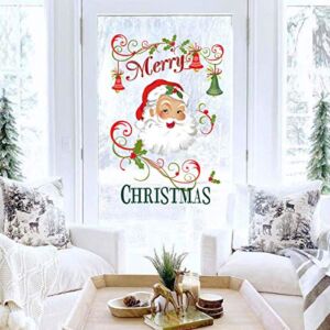 Decalplanet Christmas Santa Wall Decals Merry Christmas Snowflake Xmas Window Clings Removable DIY Wall Art Holiday Window Sticker Bedroom Door Décor