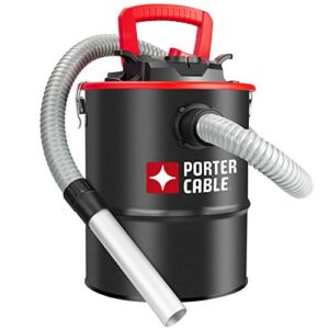 Porter-Cable 4 Gallon Ash Vacuum, 4 Peak HP Ash Vac with Powerful Suction for Fireplaces, Wood Burning Stoves, Bonfire Pits, and Pellet Stoves-PCX-18184 , Black