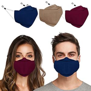 Indotribe 3D Anti Fogging Cloth Face Mask With Nose Wire & Adjustable Earloops (Pack of 3)