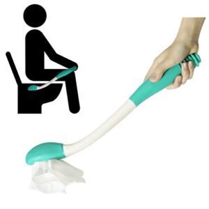 Toilet Aid Wiper – Bathroom Buddy Wiping Self Assist Tool Long Reach Comfort Wipe Toilet Tissue Assistance Grip for Pregnant After Surgery Seniors Limited Mobility Handicap Bariatric