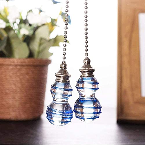 Ceiling Fan Chain Pulls Decorative Extension 12 Inches Blue Gourd shape Pendant Pull Chain Fan Pulls Extension For Ceiling Light Lamp Fan Chain 2 Pcs (Nickel Pull Chain) | The Storepaperoomates Retail Market - Fast Affordable Shopping