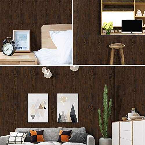 Mecpar Walnut Wood Grain Wallpaper 17.71″ x 118″ Brown Wood Contact Paper Wood Peel and Stick Wallpaper Vinyl Self Adhesive Thick Wallpaper for Kitchen Door Countertops Cabinets Shelves | The Storepaperoomates Retail Market - Fast Affordable Shopping