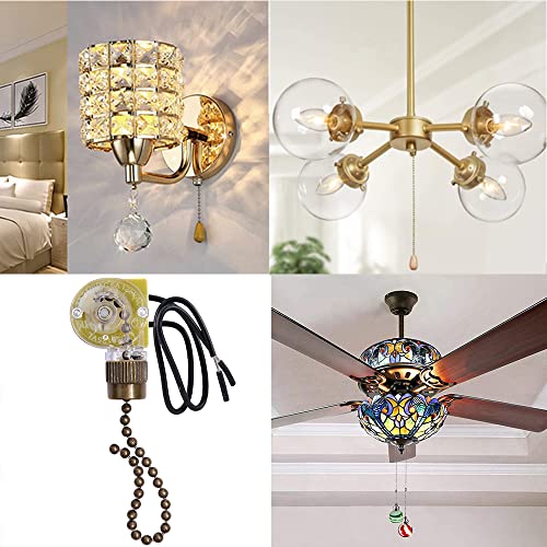 Ceiling Fan Light Switch Zing Ear ZE-109,Two-wire On-Off Control Pull Chain Switch Compatible with Hunter Ceiling Fans Wall Lamps (Bronze Pull Chain)3 Pcs | The Storepaperoomates Retail Market - Fast Affordable Shopping