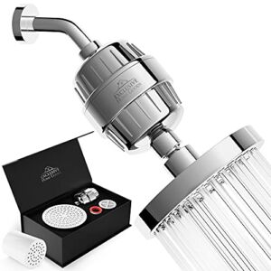 Shower Head and 15 Stage Shower Filter – Filtered Shower Head Combo Removes Chlorine, Heavy Metals, Impurities & Soften Water – High Pressure Rainfall Shower Head with 90 Jets & 360 Rotations