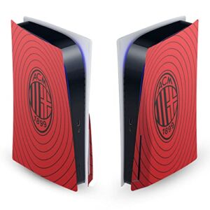Head Case Designs Officially Licensed AC Milan Red And Black Art Vinyl Faceplate Sticker Gaming Skin Decal Cover Compatible With Sony PlayStation 5 PS5 Disc Edition Console